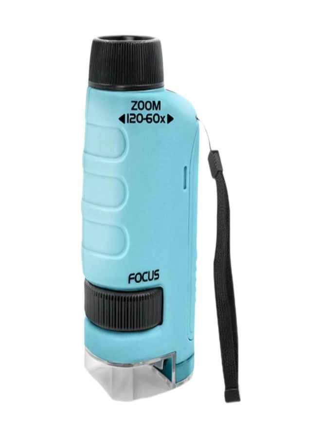 Tobo مجموعة تجارب علمية محمولة من توبو، مجهر يدوي بتكبير من 60x إلى 120x وإضاءة LED، مجهر صغير مثالي للتعليم واستكشاف العالم - أزرق (TD-1458IM) - Image 1